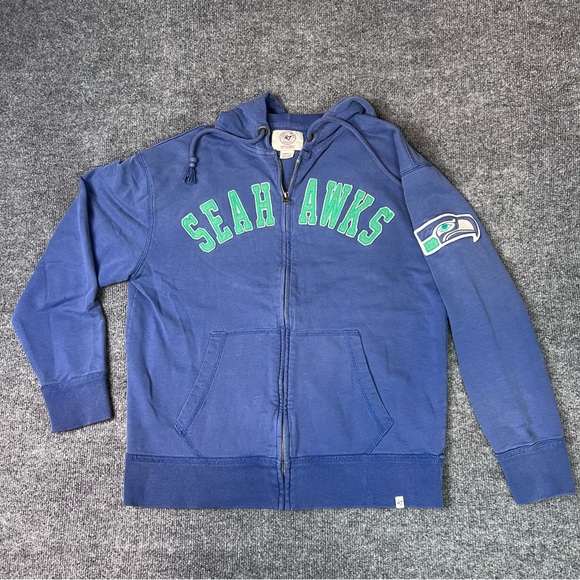 47 Other - Seattle Seahawks Mens Small Blue Striker Full Zip Premium Hoodie Jacket
